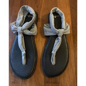 Sanuk Yoga Sling Ella Sandals Women’s Size US 10 Gray & Black Fabric Comfort